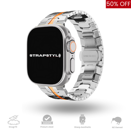 Titanium Orange Apple Watch Strap